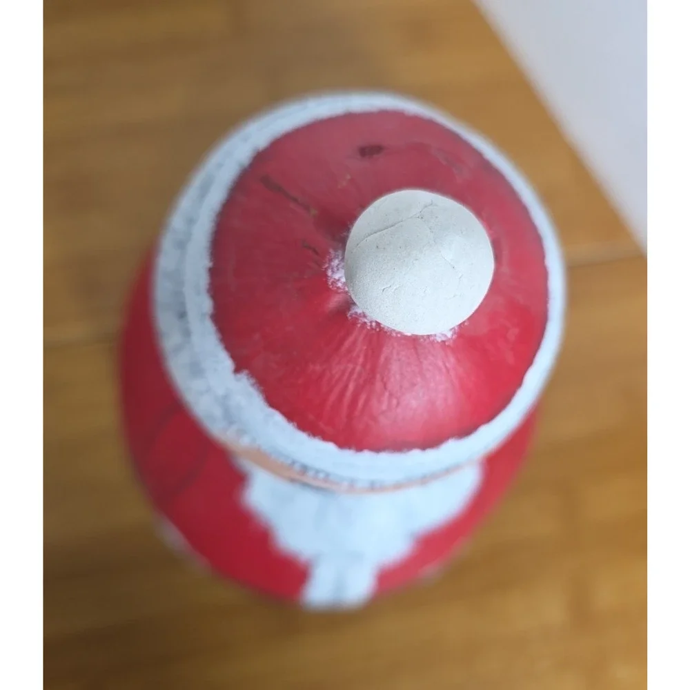 Hand Painted Gourd Santa Claus Christmas Holiday Folk Art 10”x 5”appx.‎